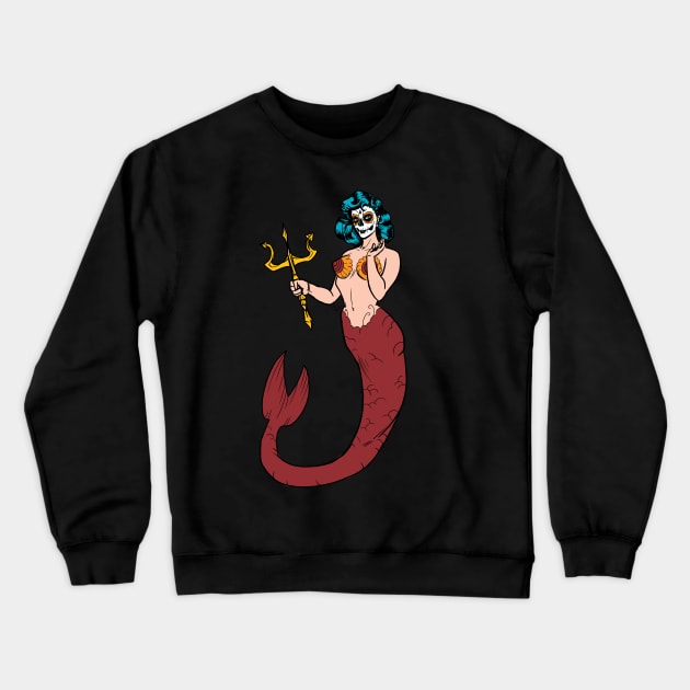 Sirena de los Muertos Crewneck Sweatshirt by Victor Maristane